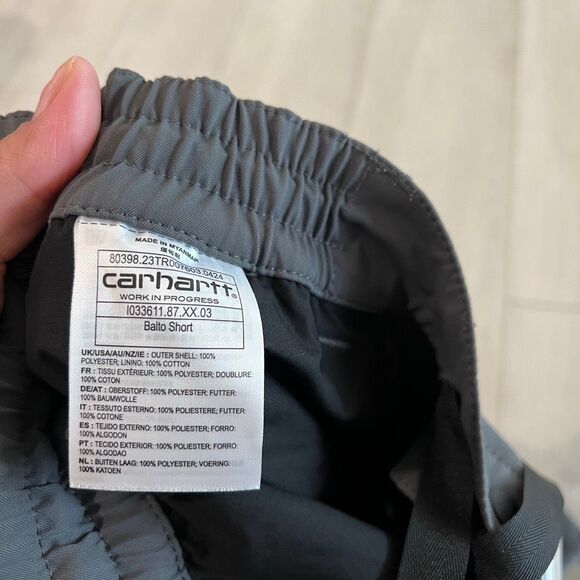 Carhartt Wip Balto Short Grey Cargo Shorts size L - Picture 7 of 8